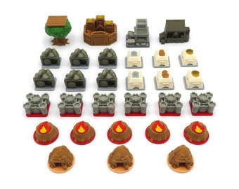 Upgrade Kit for The Marauder Expansion, Hirelings and Landmarks - Root - 30 Pieces | Board Game Accessories, Tokens and Parts (Unofficial)