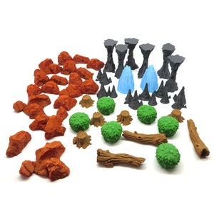 Nature Pack for Gloomhaven - 42 Scenery Pieces | Bushes, Boulders, Logs, Columns and More. Board Game Upgrades, Accessories & Terrain Parts