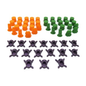 2 Player Upgrade Kit for Spirit Island - Jagged Earth Expansion - 54 Pieces | Board Game Accessories, Tokens and Parts
