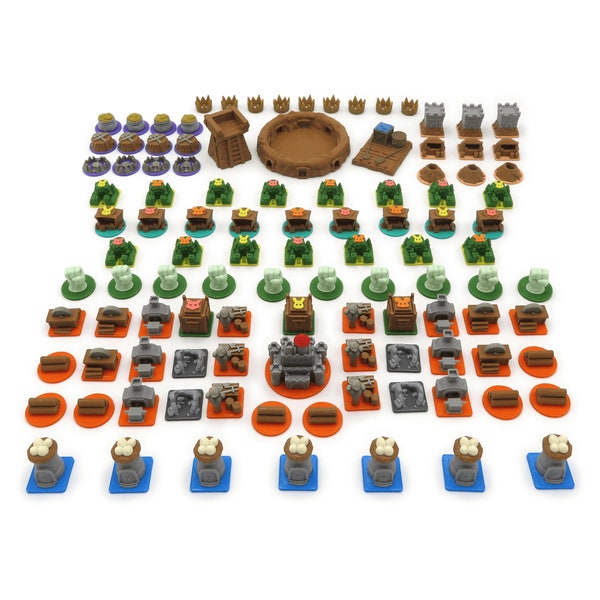 Full Upgrade Kit for Root - 108 Pieces | Board Game Accessories. Base Game + Riverfolk + Underworld Expansions (Unofficial)