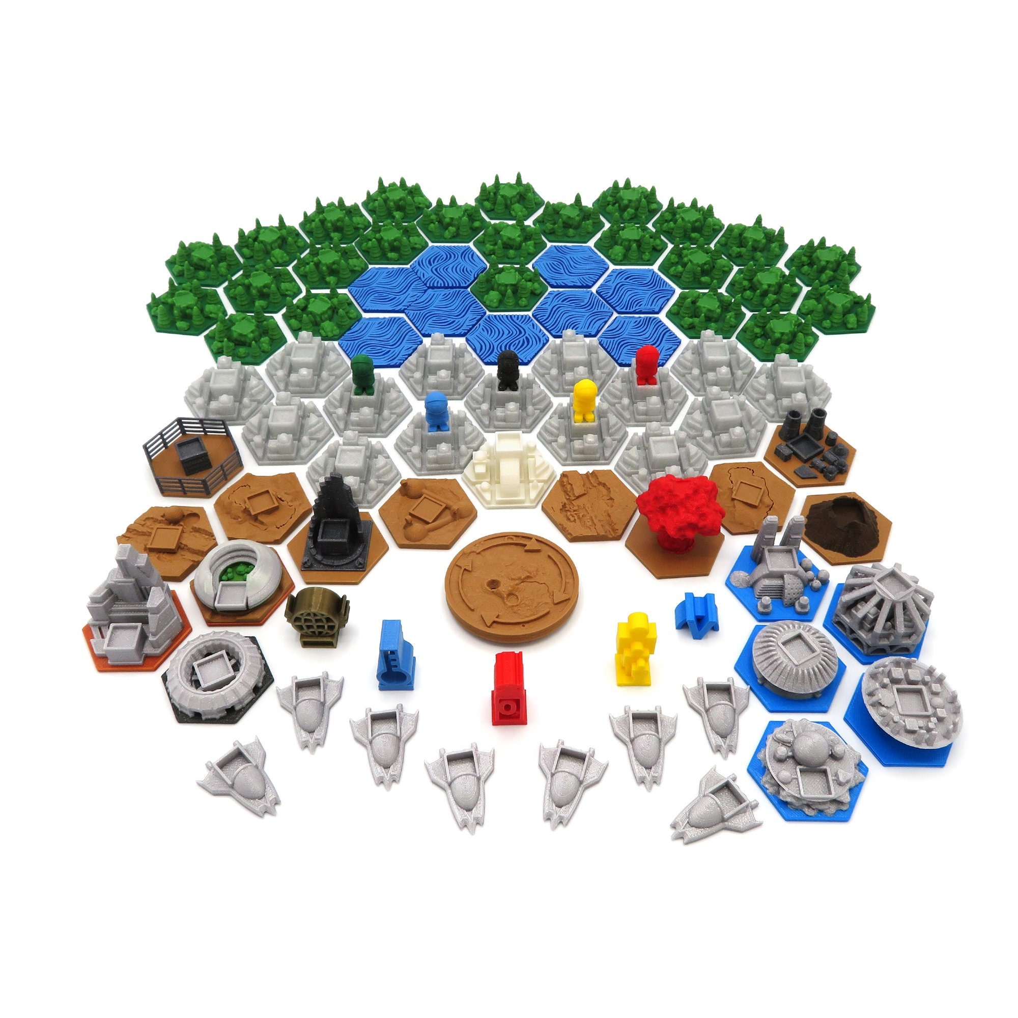 Full Upgrade Kit for Terraforming Mars 87 Pieces Board Game Accessories.  Track Tokens, Tiles and Miniatures for Base Game and Expansions 