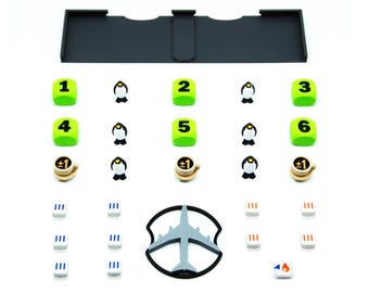 Upgrade Kit for Sky Team - 28 Pieces | Switch Tokens, Tracks Holder, Wind, Kerosene Marker and more. Board Game Accessories & Components