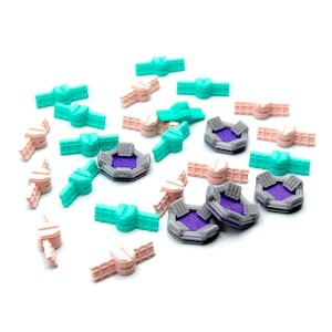 Action Tokens and Satellites for Gaia Project - 62 Pieces | Board Game Accessories, Tokens and Parts