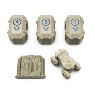 Scenery Pack for Nemesis: Lockdown - 5 Pieces. Rover, CSS Pods and Bunker Door. Board Game Accessories, Upgrades and Tokens
