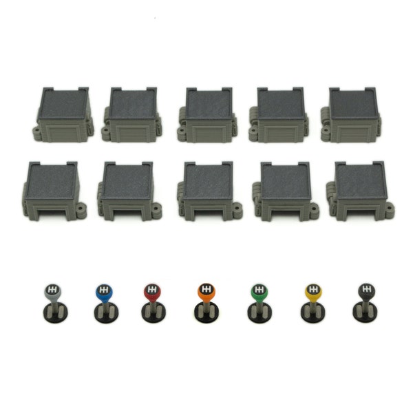 Garages and Gear Levers for Heat: Pedal to the Metal & Heavy Rain Expansion - 17 Pieces | Board Game Accessories, Upgrades and Parts.