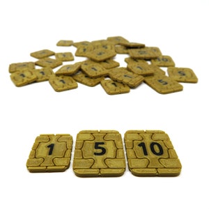 Credit Tokens für Unterwasser Städte - 35 Stück | Brettspiel Zubehör, Komponenten und Teile