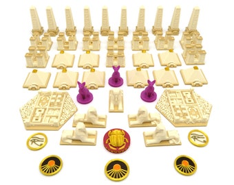 Upgrade Kit for Ankh- Gods of Egypt - 46 Pieces | Board Game Accessories, tokens and miniatures.