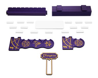 Upgrade Kit for Blood on the Clocktower (BOTC) - 21 Pieces. Token display trays, character name tags, card holders. Board game Accessories.