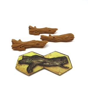 Troncos de madera para Gloomhaven: 3 piezas de escenografía/mejoras de juegos de mesa, accesorios y piezas de terreno