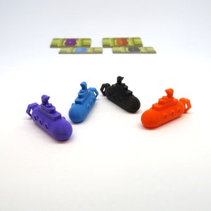 Submarine Action Markers for Underwater Cities - 12 Pieces | Board Game Accessories, Upgrades and Parts