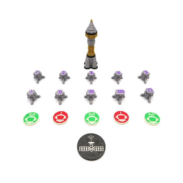 Upgrade Kit for The Crew - 17 Pieces | Commander, Distress Signal, Radio Communication and Task Tokens. Board Game Accessories and Parts