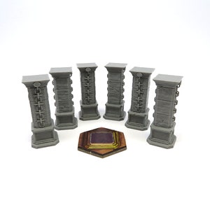 Stone Pillars with Chains for Gloomhaven - 6 Pieces