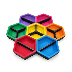 Cuencos Magnéticos Hexagonales – Organizadores Modulares y Personalizables para Juegos de Mesa