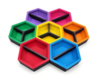 Cuencos Magnéticos Hexagonales – Organizadores Modulares y Personalizables para Juegos de Mesa