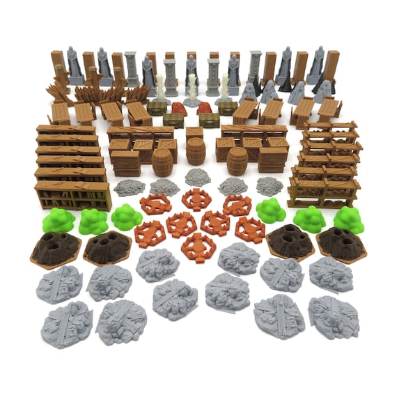BG Expansions Pack Mejora Base Para Root™ – 51 Tokens En 3D De Edificios Y Facciones – ROOT001 Accesorio De Juego Root