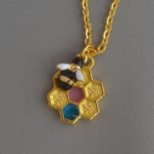 Bee and Honeycomb necklace for SD and SDGr, Bag Charm
