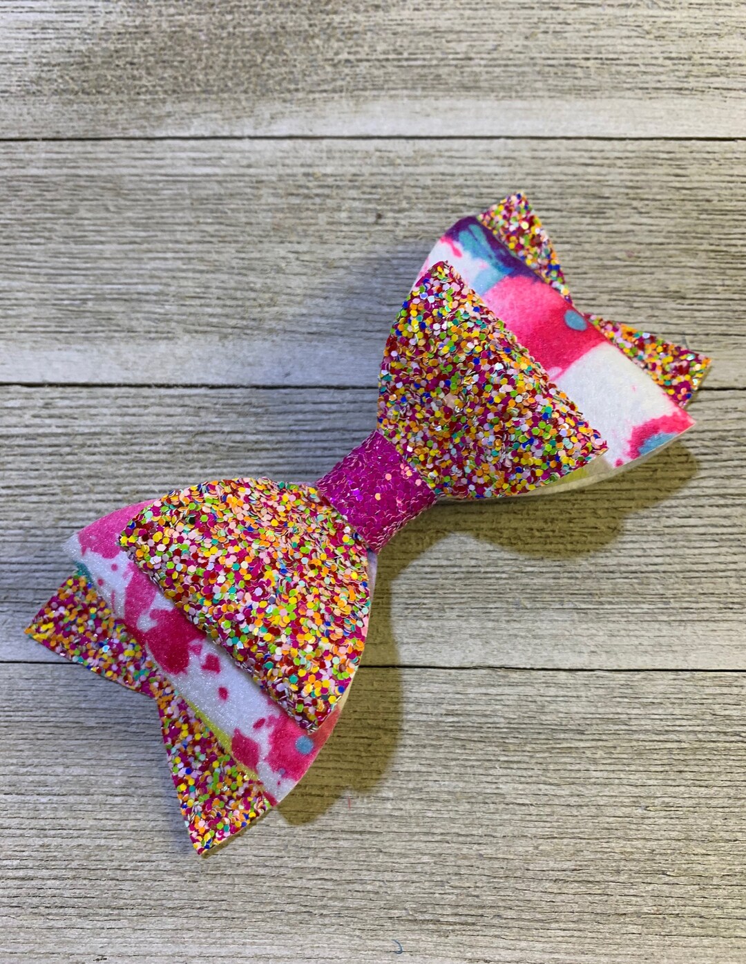 Pink Felt and Sprinkles Hair Bow Girl Hair Bow Hair Etsy