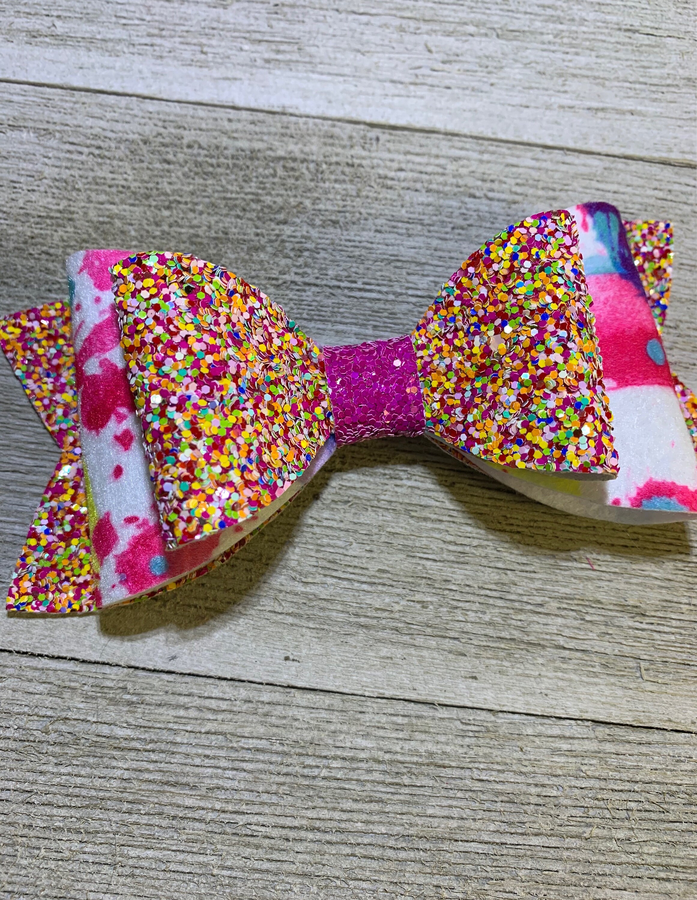 Pink Felt and Sprinkles Hair Bow Girl Hair Bow Hair Etsy