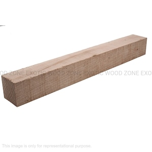 1-1/2&quot;x1-1/2&quot;x6&quot;-Chama Curly Maple Madeira Torneada Blank