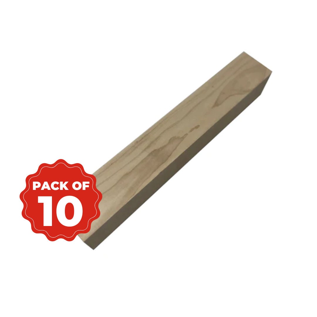 Pack of 10, Hard Maple Turning Blanks 1 X 1 X 12 Wood Blanks Kiln Dried