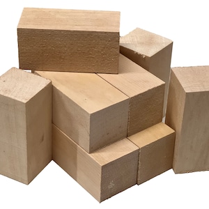 Exotic Wood Zone Set of 8, Basswood Carving/Whittling Wood Blanks/Turning Blocks Kit 2&quot; x 2&quot; x 5&quot; | Carved Wood | Whittling Kit | DIY