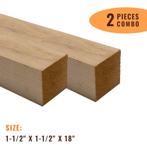 Pack of 2, Hard Maple Turning Wood Blank-1-1/2"x1-1/2"x18"