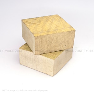 Paquete de 2 (6" x 6" x 2") - Cuencos de madera de arce duro en blanco / Bloques de madera secados al horno