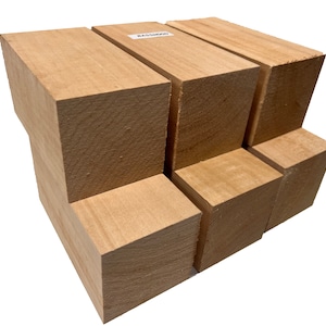 Exotic Wood Zone Set of 6, Basswood Carving/Whittling Wood Blanks/Turning Block Kit 3&quot; x 3&quot; x 6&quot;| Carved Wood | Whittling Kit | DIY Carving