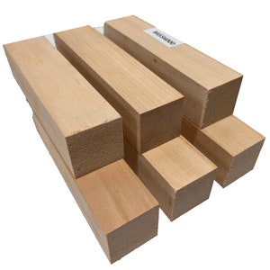 Exotic Wood Zone Set of 6, Basswood Carving/Whittling Wood Blanks/Turning Block Kit 1-1/2&quot; x 1-1/2&quot; x 6&quot; | Carved Wood | Whittling Kit | DIY