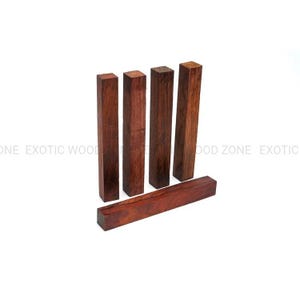 Cocobolo 3/4&quot;x3/4&quot;x6&quot; Pack of 5 – Pen Blanks | Exotic Wood Turning Blanks for Pen Making, Lathe, DIY Woodworking