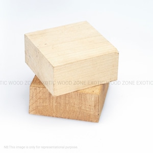 Paquete de 2 (6" x 6" x 2") - Cuencos de madera de aliso en blanco / Cuencos de madera en blanco para torneado / Bloques de madera secados al horno