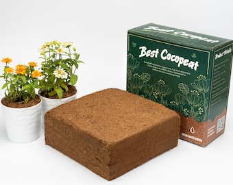 Best Coco Peat - Premium Coconut Coir Pith 10 Lbs Block | 100% Organic | Expands Approximate 15 Gallon | Lowest EC And Ph Balance