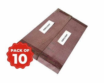 Pack of 10, Purpleheart Bookmatched Knife Blank/Knife Scales 3/8" x 1-1/2" x 5"  | Small Specialty Object | Wood Projects | Knife Handles