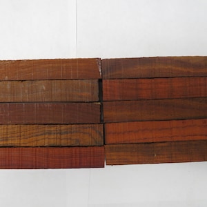Set of 10 Exotic Cocobola Pen Blanks, 3/4 x 3/4 x 5 Inches, Quality Wood
