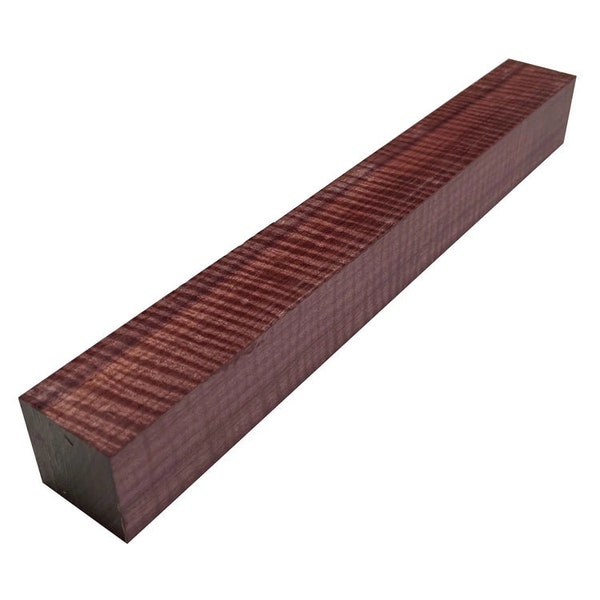 Flame Purpleheart Exotic Wood Turning Blank Pool Cue Spindle Lumber Square Wood Block - ( 2" x 2" ) Pick your size