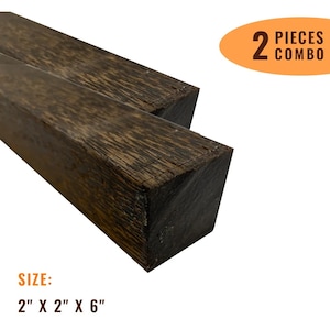 Pack of 2 Black Palm Turning Wood Blank 2"x2"x6" | Wood Lathe | Square Wood Blocks | Wood Blocks | Lathe Blanks