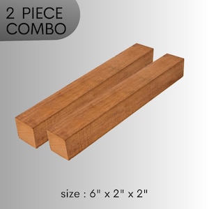 Pack of 2 Premium Mahogany Wood Turning Blanks – 6" x 2" x 2" | Ideal for Turning & Woodworking Projects