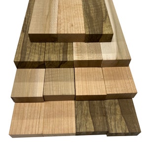 Exotic Wood Zone Variety Pack Of 15 | Cherry,Ambrosia Maple,Black Limba Cutting Board Block | Best Lumber Board Block (3/4"x2") | Kiln Dried