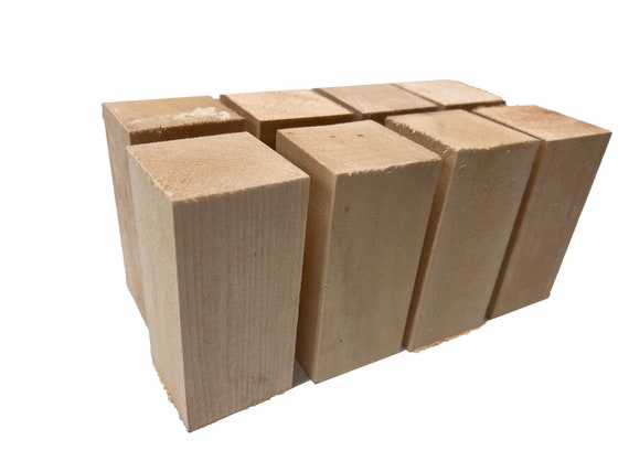 Basswood Blocks for Carving (8 Pieces - 2 x 2 x 5) - Wood Carving Kit  with Unfinished Whittling Wood Blank Blocks