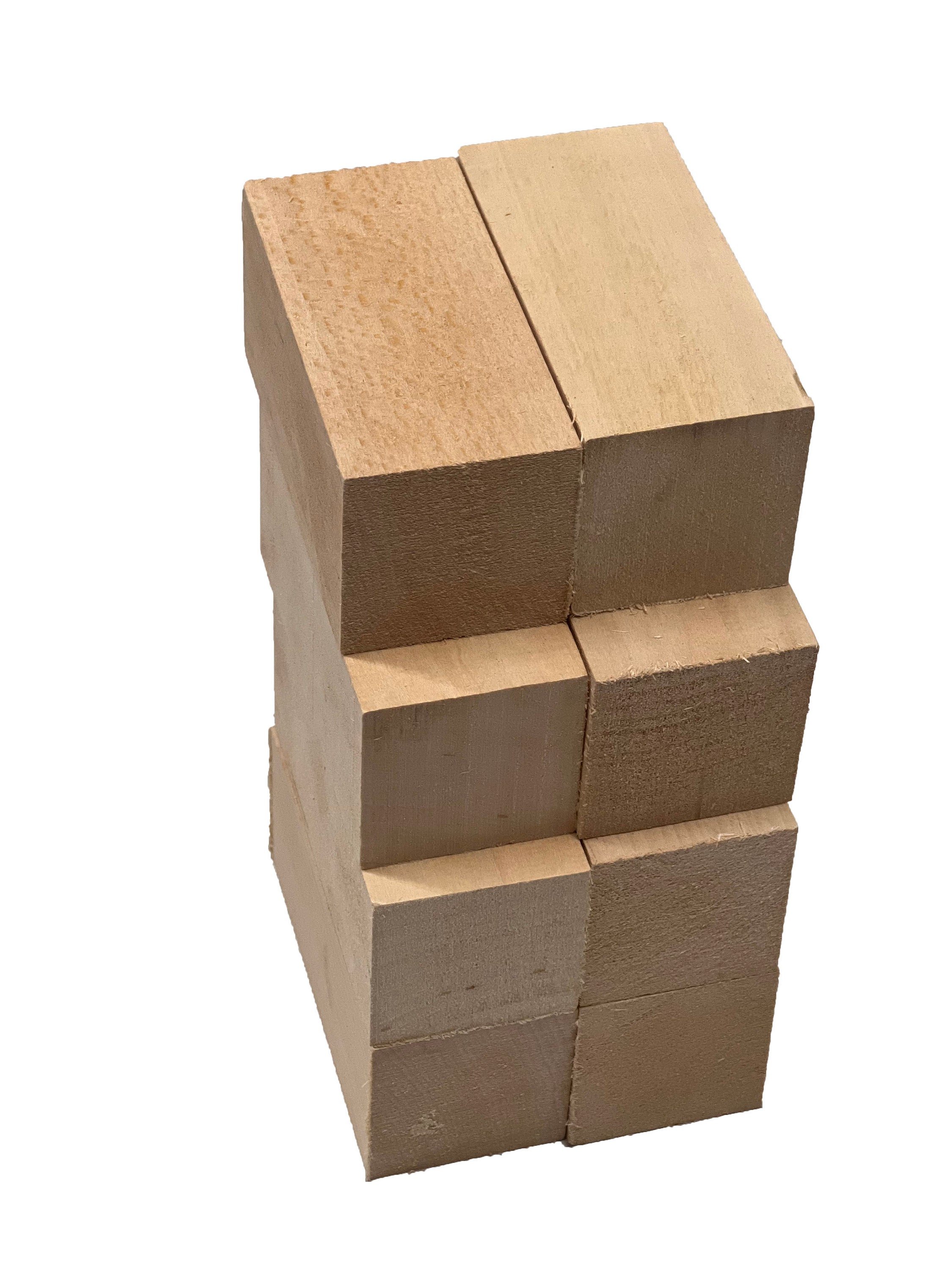 Basswood Blocks for Carving (8 Pieces - 2 x 2 x 5) - Wood Carving Kit  with Unfinished Whittling Wood Blank Blocks