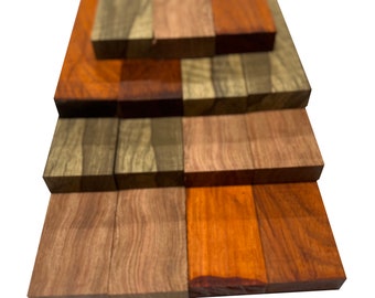 Exotic Wood Zone Variety Pack Of 15 | Bubinga,Black Limba,Padauk Cutting Board Block | Best Lumber Board Block (3/4"x2") | Kiln Dried | DIY