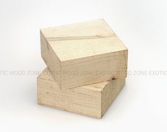 Set van 2, Ambrosia Esdoornhouten Bowl Blanks | Kom draaiende houten spaties | 6" x 6" x 2" | Ovengedroogd | Houten blokken