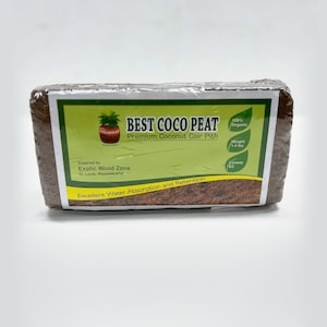 Best Coco Peat - Premium Coconut Coir Pith 650gm/ 1.4 Lbs Blocks | 100% Organic | Expands Approx 2.3 Galloon  | Lowest EC And Ph Balance