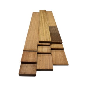 Opakowanie 10 sztuk, deski cięte z mahoniu (cienkie drewno) - 22" x 3" x 1/8" do 1/2"