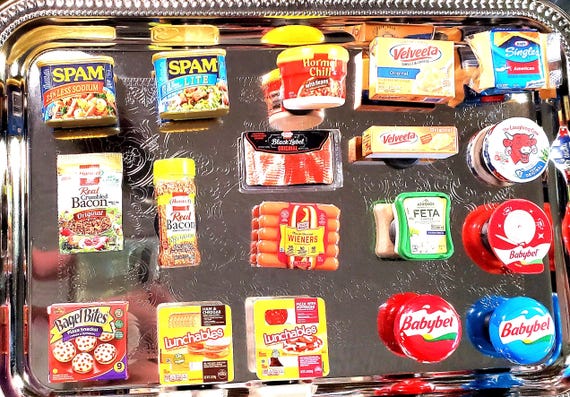 Mini Brands Tiny Food Collectible Magnets | MEAT & CHEESES | Foodcore Kitchencore Chefcore Food Kitchen Chef Cook Baker LunchLady Aesthetic