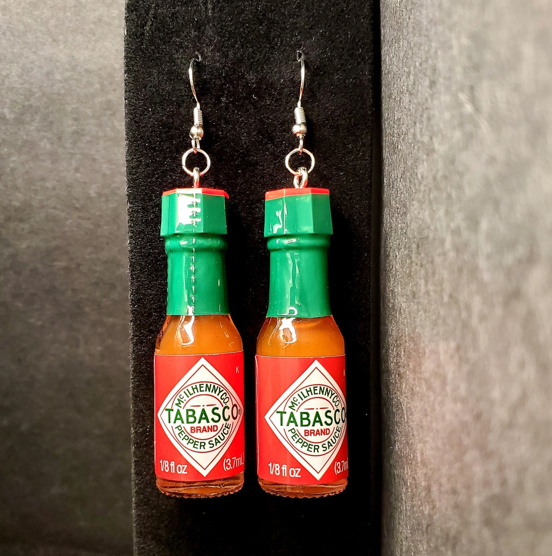Functional Hot Sauce Earrings Real Single Serve Tobasco Minis for Your