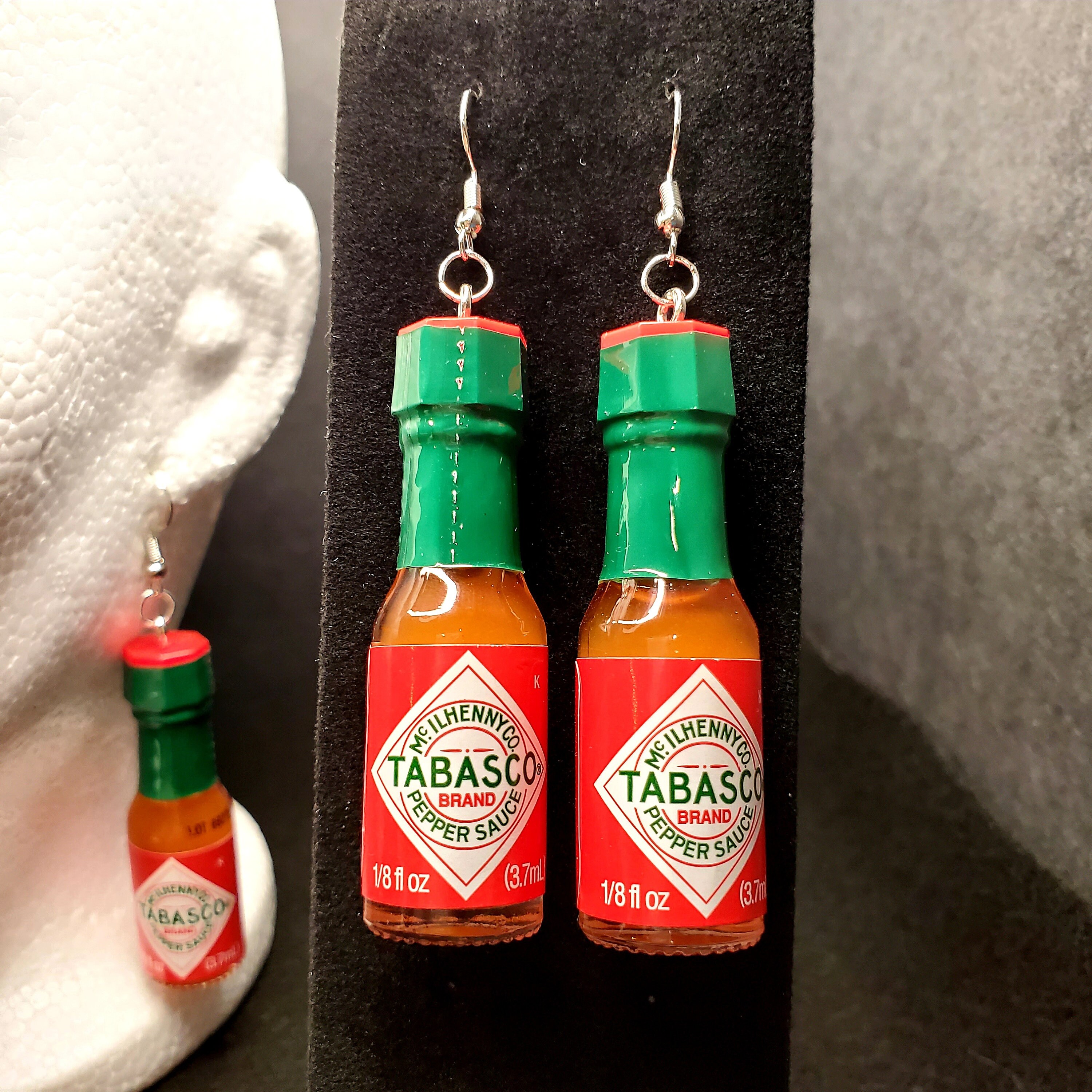 Functional Hot Sauce Earrings Real Single Serve Tobasco Minis Etsy