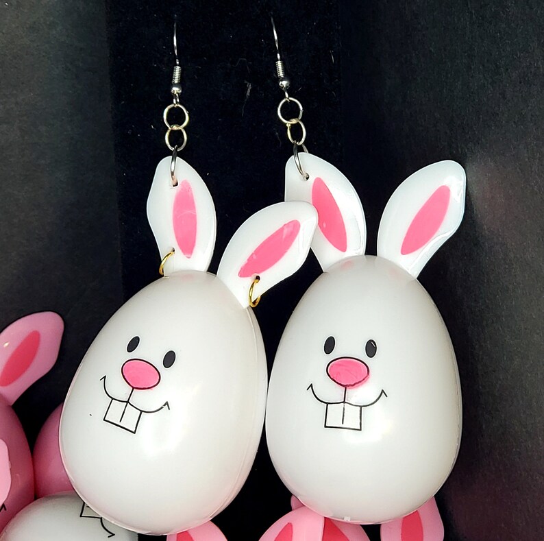 FREE SHIPPING Kidcore Teachercore Toycore Child Play Aesthetic Pierced or Unpierced Bunny Ear Options! Easter 2021 Bunny Egg Earrings