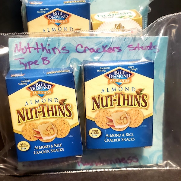 Blue Diamond Almond Nut Thins Crackers & Cheese Mini Brands Earrings | FREE SHIPPING | Chef Cook Grocery Aesthetic Chefcore Foodcore