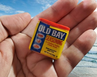 Old Bay Seasoning Mini Brands Earrings ~ FREE SHIPPING || Tiny Food Jewelry || Chef Cook Pitmaster Kitchen Baker Spicetok Cottagecore